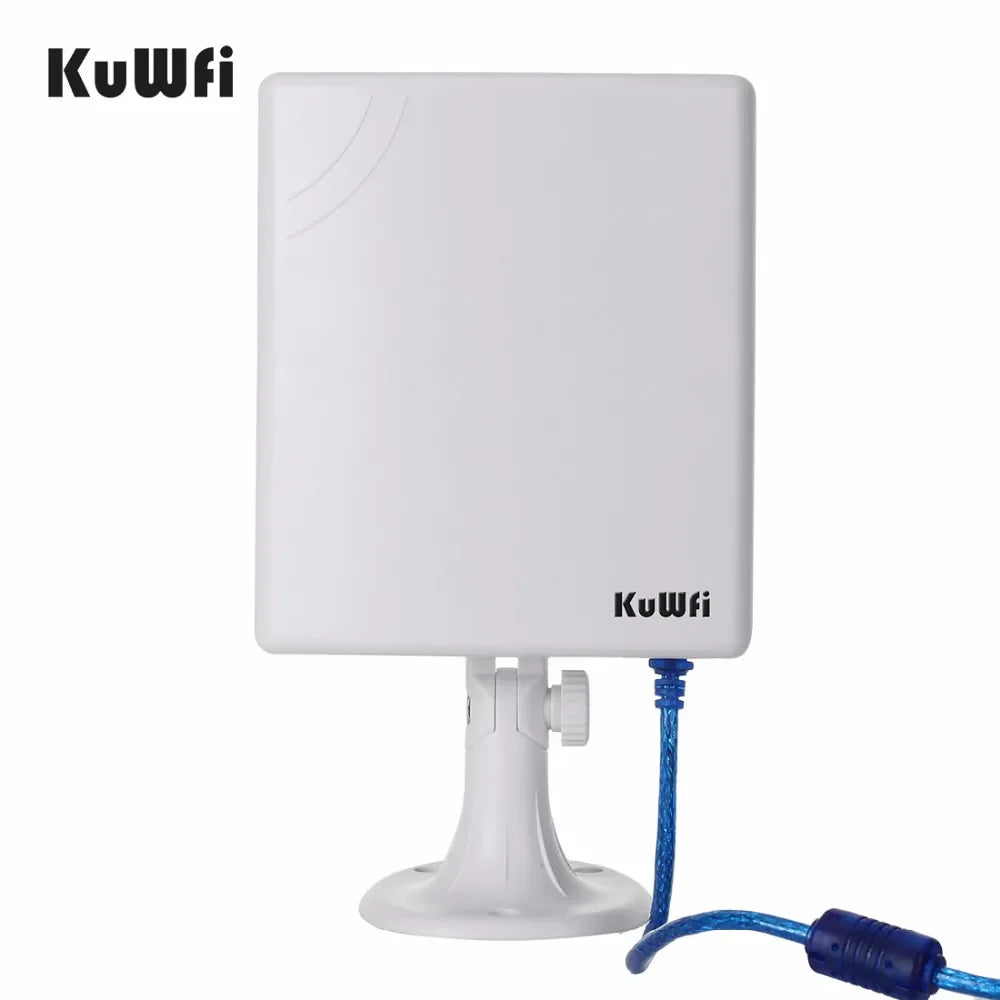 KuWfi 150Mbps Wifi USB Adapter For PC Outdoor Wifi Receiver High Gain 14dBi Antenna 5m Cable Network Card High Power Waterproof