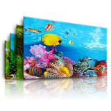 Double-sided Aquarium Landscape Sticker Poster Fish Tank 3D Ocean Sea Plants Background Sticker Decoration Aquarium Accessories