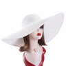 Lawliet 7.1''/18cm Foldable Oversized Huge Wide Brim Sun Beach Straw Hats Wedding Womens Floppy Party Dressy A330