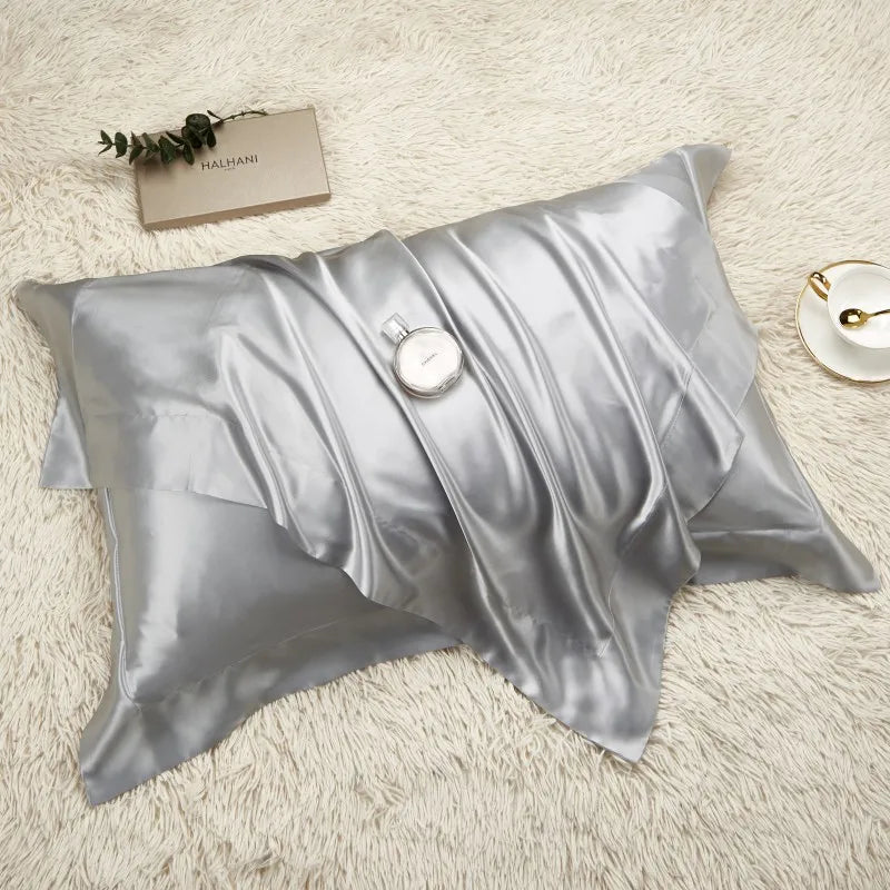 100% Pure Silk Pillowcase 2 PCS Queen King Size for Hotel Home Soft Healthy Cushion Cover Pillowcase Silk Pillow Case 48*74CM