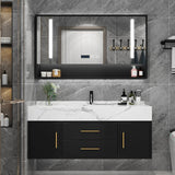 Marble Bathroom Cabinet Combination Solid Wood Intelligent Simple Luxurious Bathroom Cabinet Sink Washbasin Furniture YX50BC