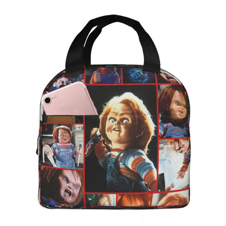 He Wants You For A Best Friend Chucky Lunch Bags Horror Portable Insulated Cooler Child's Play Thermal Picnic Work Lunch Box