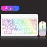 EMTRA Backlit Backlight Bluetooth Keyboard Mouse For IOS Android Windows For iPad Portuguese keyboard Spanish keyboard and Mouse