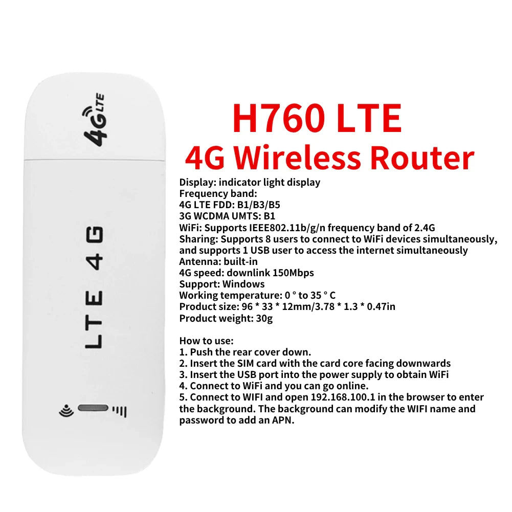 150Mbps 4G LTE WiFi Router Portable Pocket Wifi Router Mobile Hotspot Wireless Unlocked Modem With Sim Card Slot Repeate 2100mAh