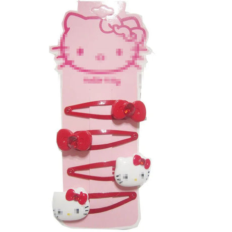 4pcs Sanrio Hello Kitty Children's Hairpin Hair Rope Rubber Band Hair Accessories Bow Hair clip girl kid hair ring