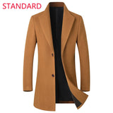 2023 New Autumn and Winter High-end Brand Fashion Boutique Warm Men's Pure Color Casual Business Woolen Woolen Coat Windbreaker