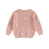 Newborn Baby Girls Winter Flower Sweater Clothes 2023 Autumn Newborn Infant Clothing Pullover Knitted Kids Sweaters