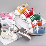 Baby Canvas Classic Sports Sneakers Newborn Baby Boys Girls Print Star First Walkers Shoes Infant Toddler Anti-slip Baby Shoes