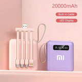 Xiaomi MIJIA Mini Power Bank 20000mAh With 4 Cable Mobile Phone External Battery Charger for iPhone Samsung Huawei Xiaomi NEW