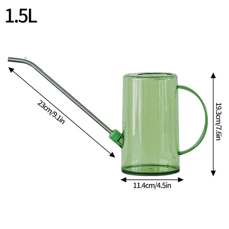 1L/1.5L Long Spout Watering Can Plastic Flower Potted Watering Kettle Stainless Curved Mouth Garden Planting Sprinkler Bottle