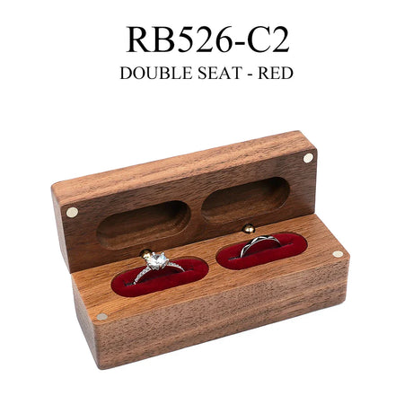 Walnut Wooden Ring Box diamond Pendant Neckl ace Ring earring Gift Display Packaging Case with Colors organizer joyero storage