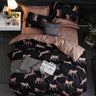 Couple Black Duvet Cover with Pillow Case Luxury Modern Comforter Bedding Set Quilt Cover Queen/King Double Single Bed