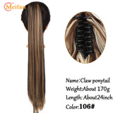 MEIFAN Long Synthetic Wavy Clip in Hair Ponytail Hair Wigs Extensions Style Claw Pony Tail Hairpiece for Women Cosplay Party