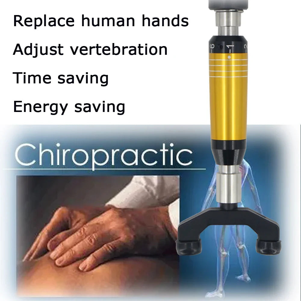 Manual Chiropractic Adjusting Massage Tool Cervical Relax Instrument 4 Heads Correction Gun Effective Joint Pain Relief Massager