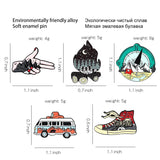 Outdoor Natural Scenery 3-6pcs/set Enamel Pins Custom Cosmic Mountains Travel Brooches Lapel Badges Jewelry Gift for Friends