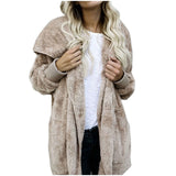 Women Winter Warm Coat Jacket Outwear Ladies Cardigan Coat Double Sided Velvet Hooded Coat Autumn And Winter New Fashion