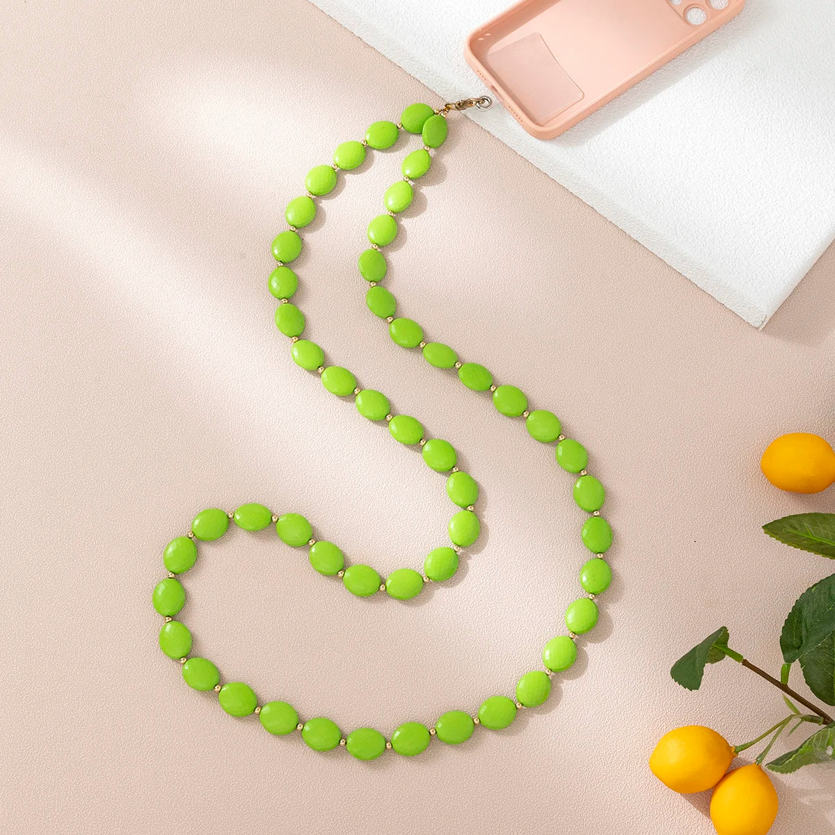 Fashion 120cm Telephone Strap Long Style Acrylic Slant Hanging Crossbody Phone Chain Women Anti-Loss Cellphone Jewelry Accessory