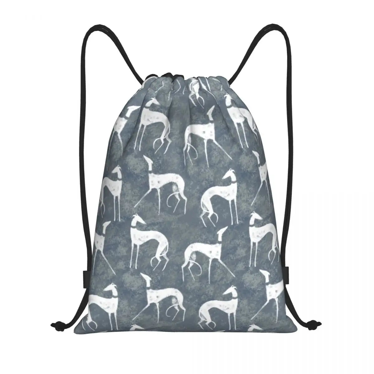 White Galgos Drawstring Bag Men Women Foldable Gym Sports Sackpack Whippet Greyhound Hound Dog Shopping Storage Backpacks