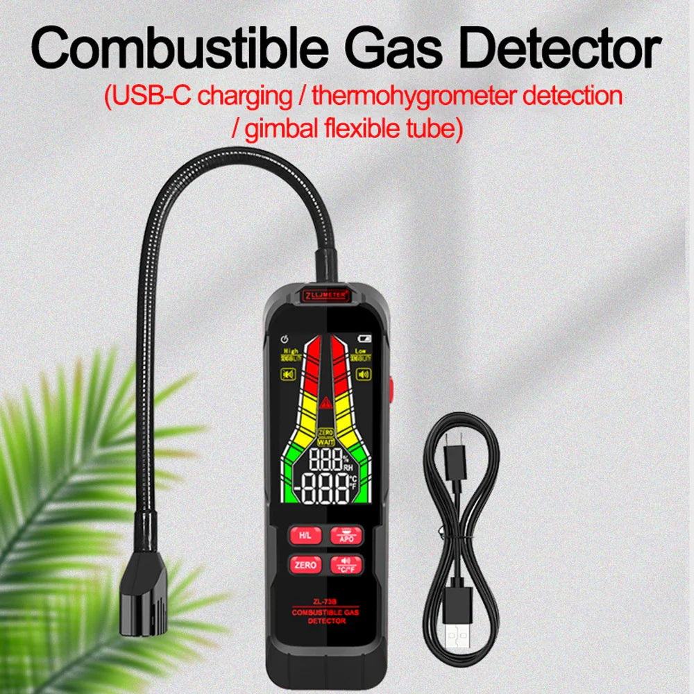 Handheld Combustible Gases Leak Detector Natural Gases Leakage Tester Portable Combustible Gases Concentration Analyzer Meter