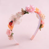 Artificial Flower Hairbands for Girls Trendy Pearl Cute Kids Headband Flowers Wreath Crown Party Headwear Hair Accessories