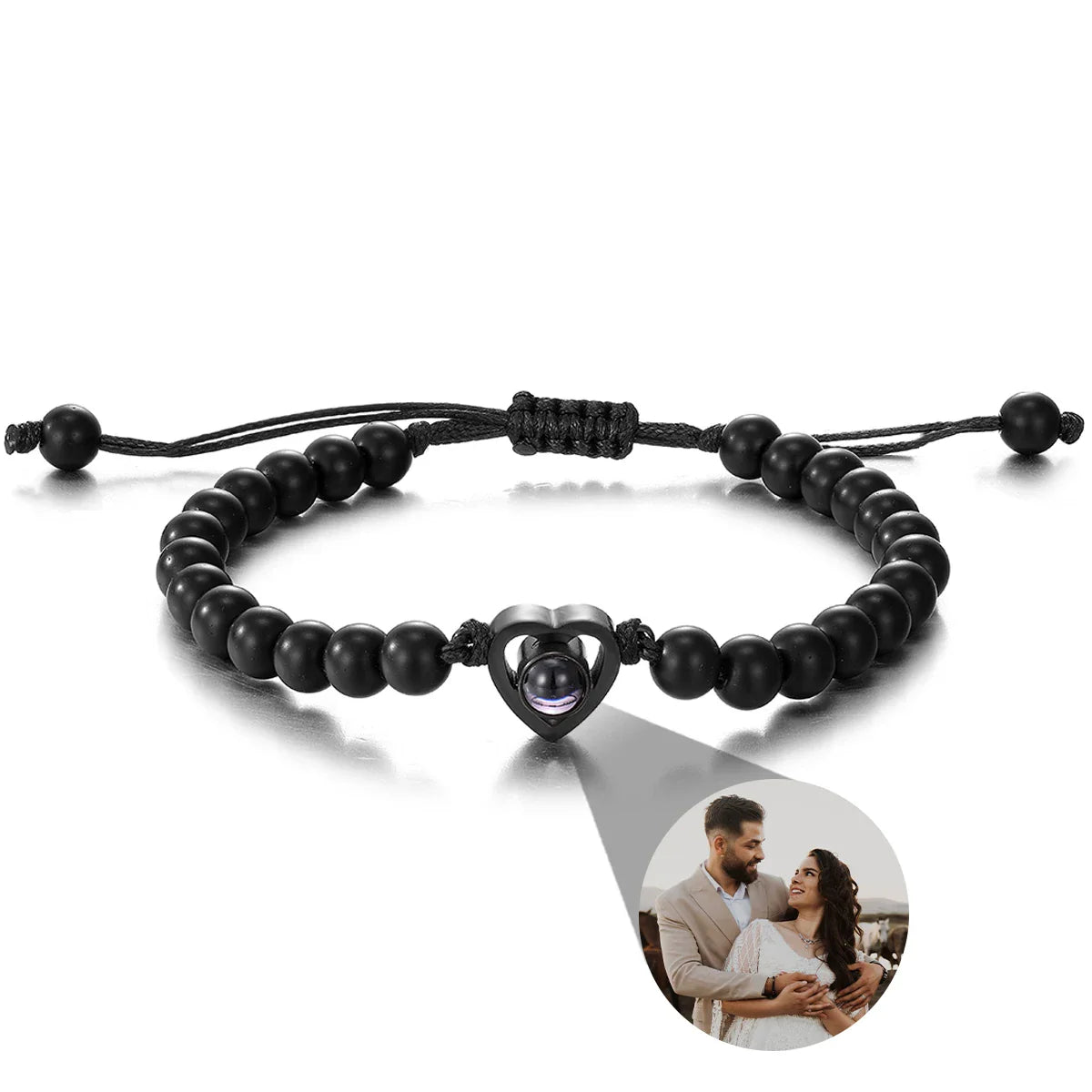 Custom Natural Stone Bracelet Personalized Photo Projection Bracelet Custom Stainless Steel Projection Bracelets Memory Jewelry