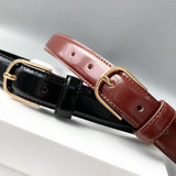 women' s solid color belt  red  black