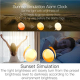 WiFi Smart Wake Up Light Workday Clock Sunrise Sunset Simulation 4 Alarms Works with Alexa Google Home Tuya App Remote Control