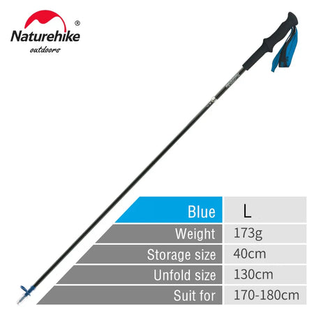 Naturehike ST08 Walking Sticks Ultralight 4-sections Foldable Adjustable Trekking Poles Carbon Fiber Outdoor Camping Hiking Tool