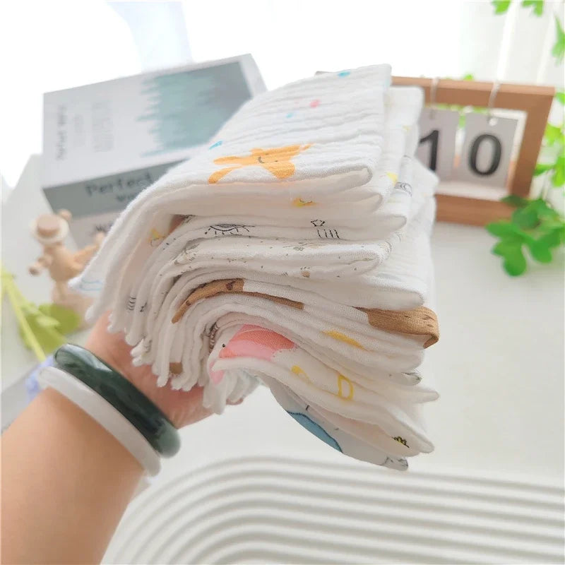 4pcs Baby Towel New Born Items Stuff Soft Muslin Squares Infant Newborn Hand Bath Shower Face Towels Cotton Gauze Baby Washcloth