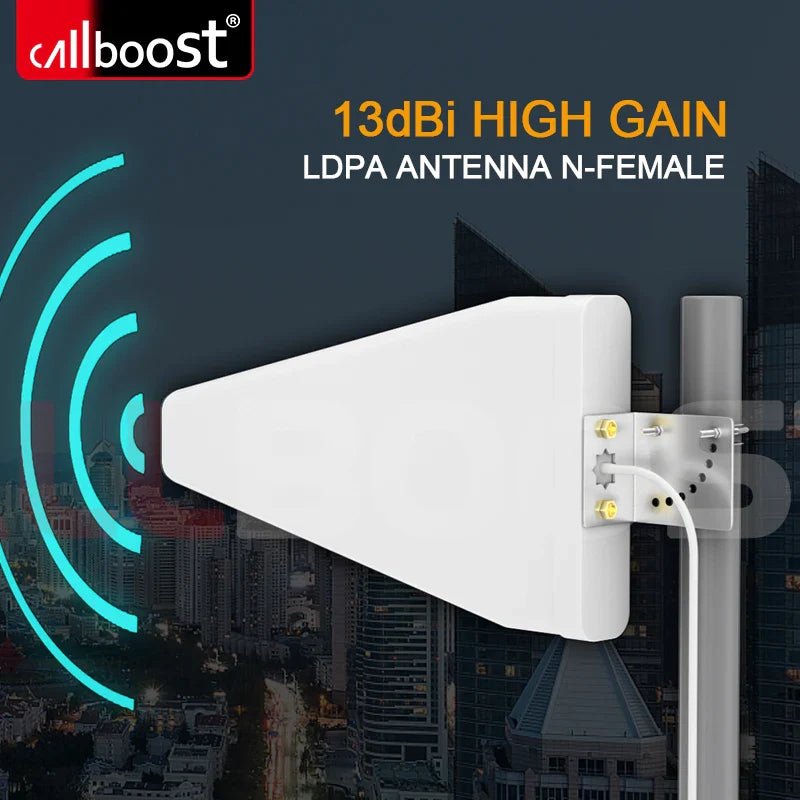 2/3/4G Outdoor Directional N-Female 10/11dBi Outside LPDA Antenna Omni External Antenna for Mobile Phone Signal Booster Repeater