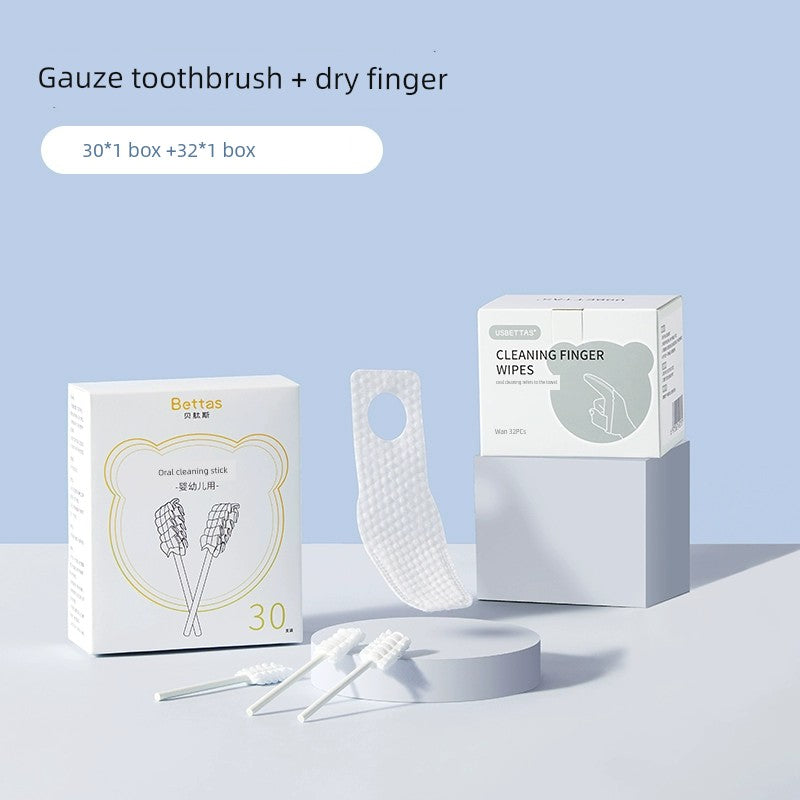 Beipisi Baby Oral Cleaner Gauze Finger Covers Toothbrush Nipple 0 -- 1 Year Old Baby Wash Tongue Moss Handy Gadget