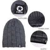 New Unisex Fleece Lined Beanie Hat Knit Warm Winter Hat Thick Soft Stretch Hat For Men And Women Fashion Skullies & Beanie