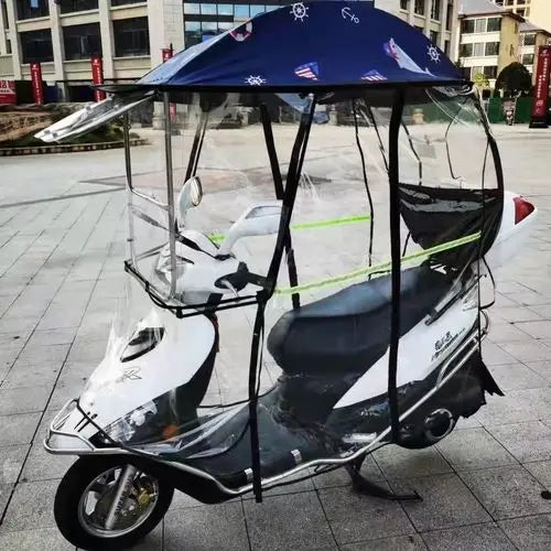 Electric vehicle canopy tricycle fully enclosed windshield rain proof car canopy sun protection sun shading motorcycle raincoat