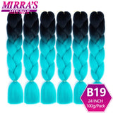 24inch Jumbo Braids Synthetic Hair For Box Braid Ombre Braiding Hair Extensions Three Tone Black Brown Blue Pink Mirra’s Mirror