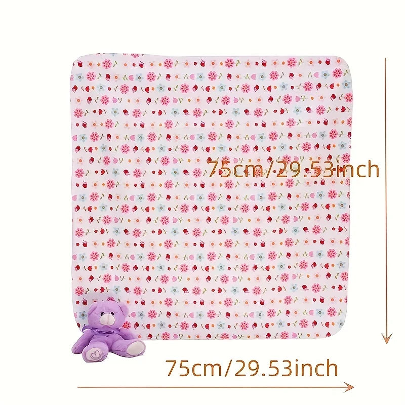 4pcs/pack 100% Cotton Flannel Diapers Supersoft Receiving Baby Blanket Newborn Wrap 76x76cm Baby Bedsheet Print Blanket Swaddle