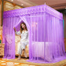 Embroidery Lace Pleated Mosquito Net for Bed Square Romantic Princess Queen Size Double Bed Net Canopy Luxury Mosquito Tent Mesh