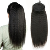 Aliballad Brazilian Afro Kinky Straight Drawstring Ponytail Human Hair Extensions Remy Pony Tail With Clip In For Women