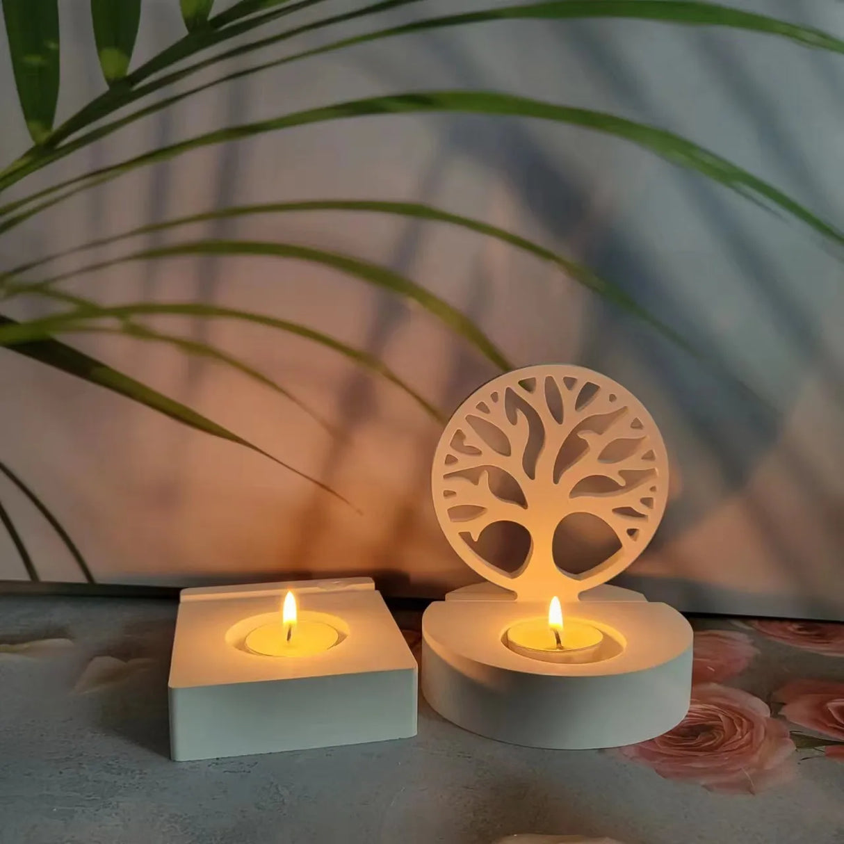 Life Tree Sailing Fish Ornaments Candle Holder Silicone Mold DIY Cement Gypsum Clay Pouring Resin Mold Home Decoration