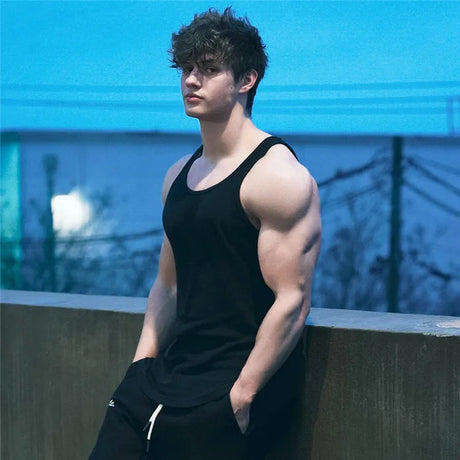 2022 Summer new men Vest gym Tank top Men Fitness sleeveless shirt Male Exercise Sports vest Undershirt Gyms train vest