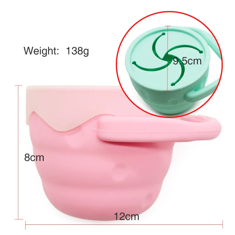 12 Color Baby Kids Silicone Snack Cup Food Storage Box Solid Color Baby Snack Cup Portable Children Snacks Container With Lid