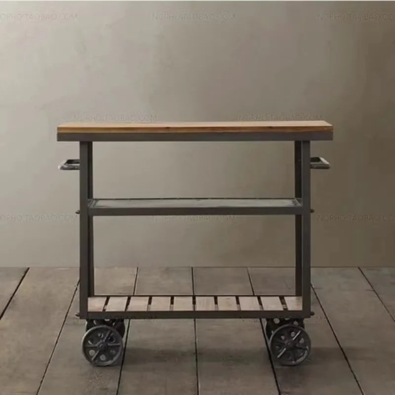 Kitchen Island Table Trolley Rolling Utility Outdoor Serving Food Trolley Cart Bar Beach Grocery Cabeceros Dining Room Sets