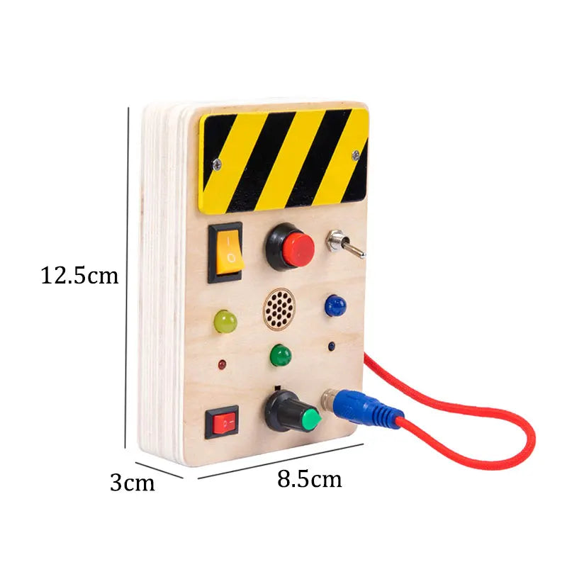 Children Busy Board Montessori Toys Wooden With Led Light Switch Control Board Parish Activities Sensory Games For 2-4 Years Old