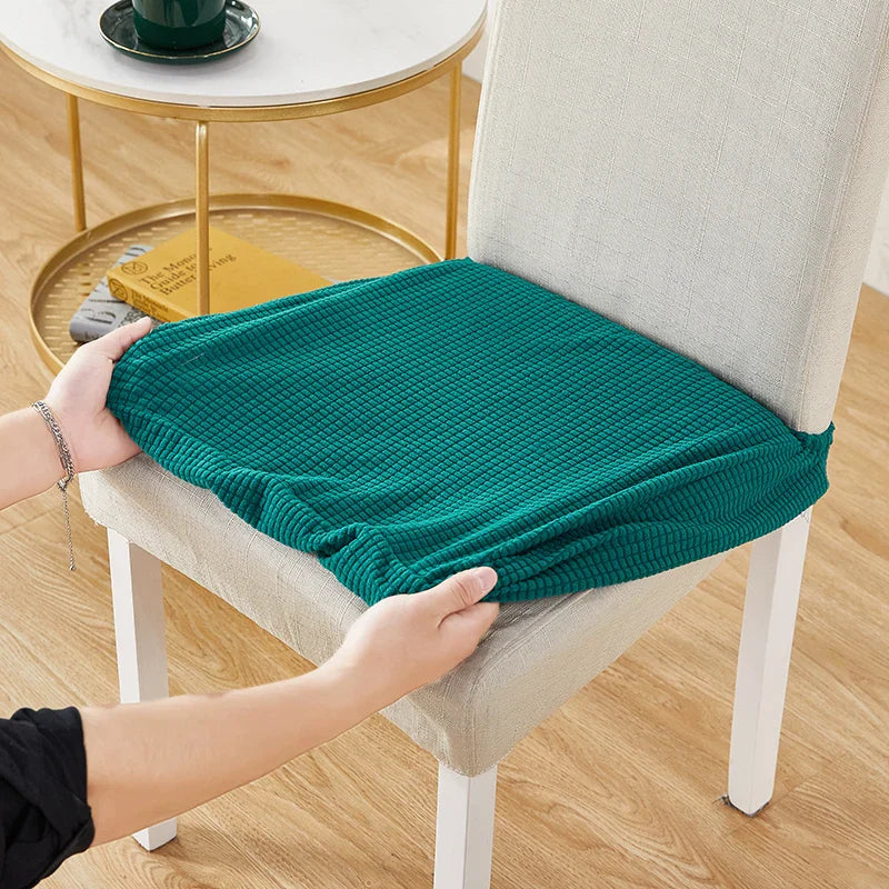 Jacquard Chair Cushion Cover for Elastic Chair Slipcovers for Dining Room Chair Protector Chair Seat Cover for Home Chair Covers