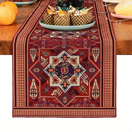 Bohemian Geometric Pattern Table Runner Linen Kitchen Decoration Accessories for Indoor Outdoor Holiday Decoration Table Runner