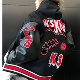 New Men's Baseball Uniform Spring Autumn Y2K Retro Trend Leather Jacket Heavy Industry Embroidery Black Short Coats Ins Hot Sale