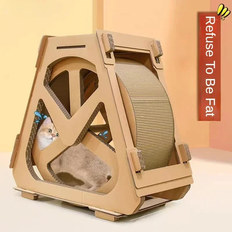 Treadmill Roller for Cat Exercise, Indoor Running Wheel, Small Animals Treadmill, Pet Scratching Board, Waterwheel Shape Pet Toy