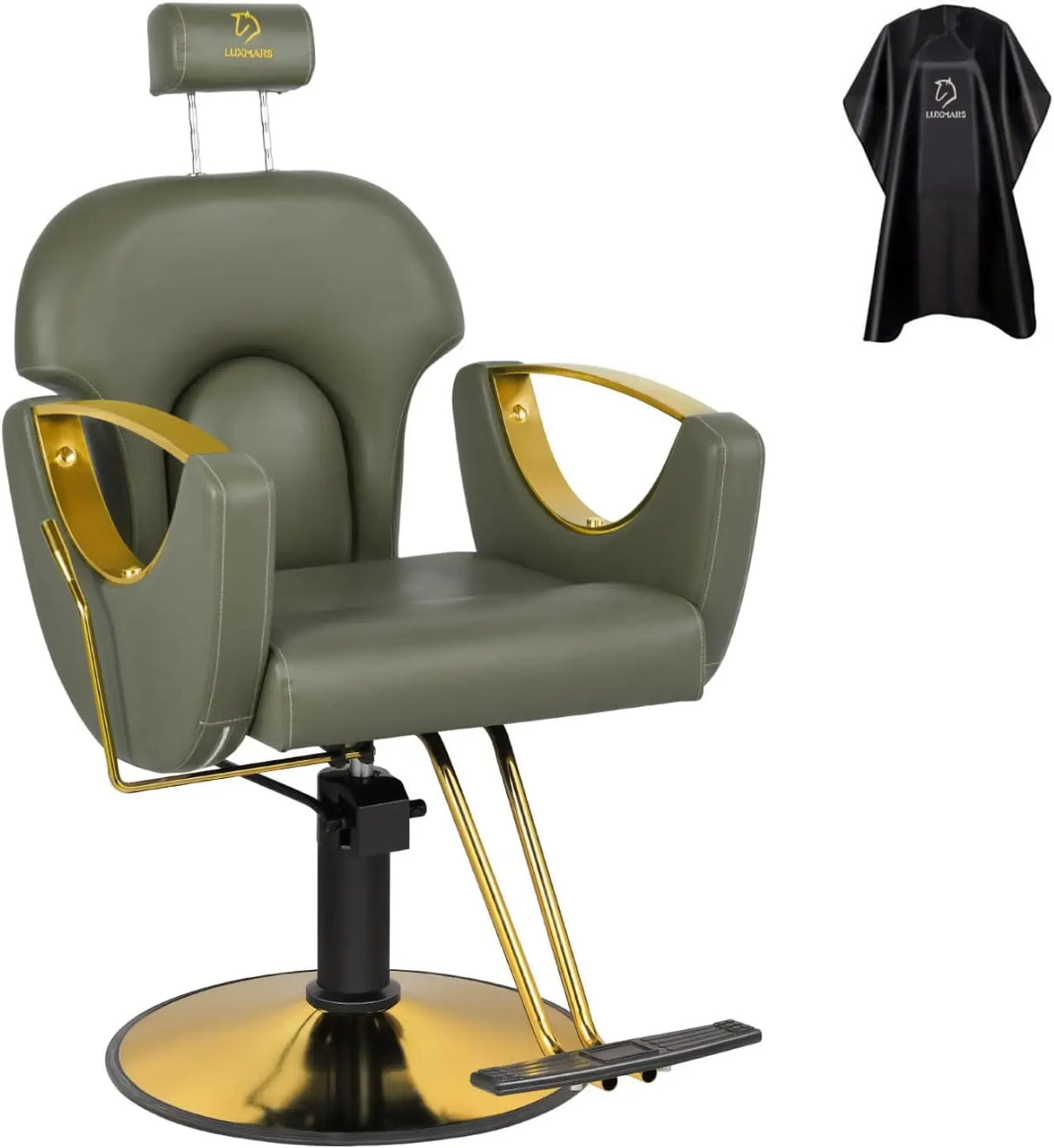 LUXMARS Hydraulic Barber Chair, Salon Chair 360 Degrees Rolling Swivel Hair Styling Chair, Adjustable Height Hair Stylist Tattoo