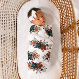 3pc/set Baby Swaddle Wrap New Born Receiving Blanket for Newborn Babies Accessories Soft Floral Headband Hat Bedding Baby Items