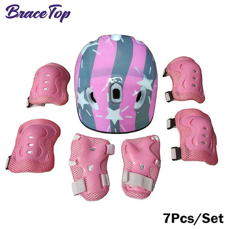 7Pcs Kids Skating Protective Gear Set Children Knee Wrist Guard Elbow Pads Bicycle Skateboard Ice Skating Roller Protector Guard