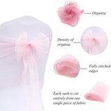 30PCs/lot Organza Chair Sashes Knot Bands Chair Bows for For Wedding Party Banquet Event Country Wedding Chair Decoration